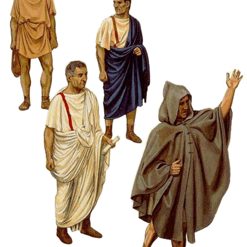 Costume da Augusto per Uomo Romano con Tunica Bianca