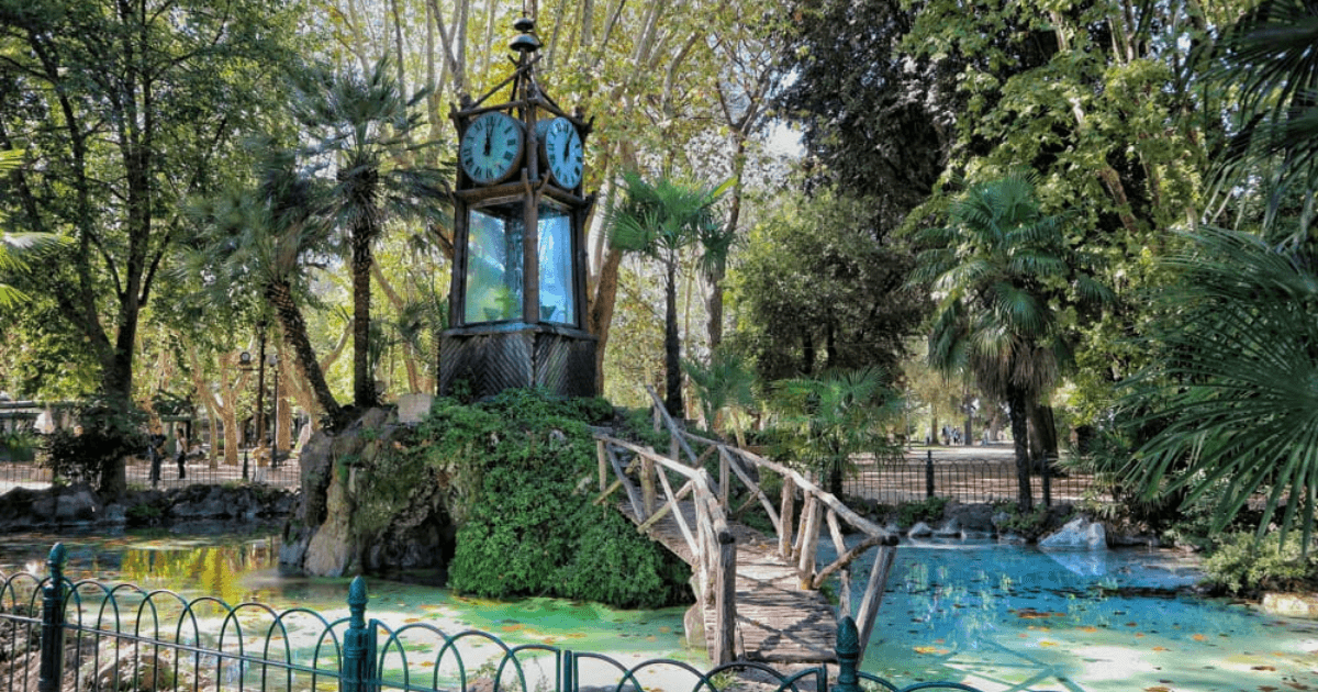 The Villa Borghese clock that seems to come out of a fairytale