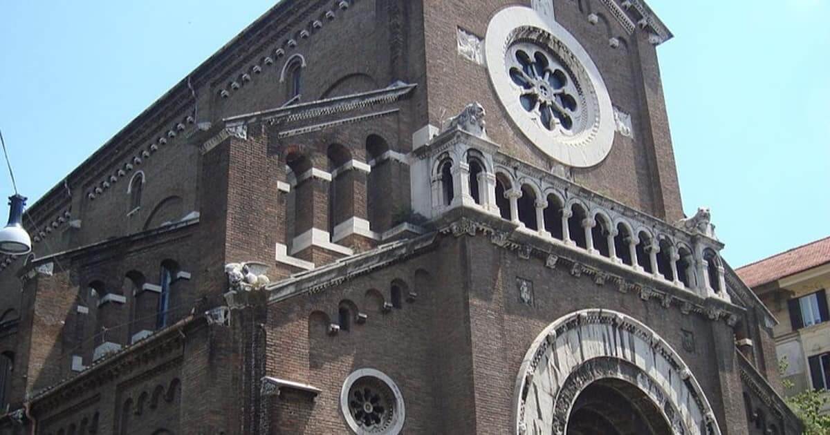 La Basilica di San Camillo de Lellis, in stile neoromanico con influenze gotiche